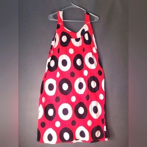 Mayette red/black/white women polka dot dress L